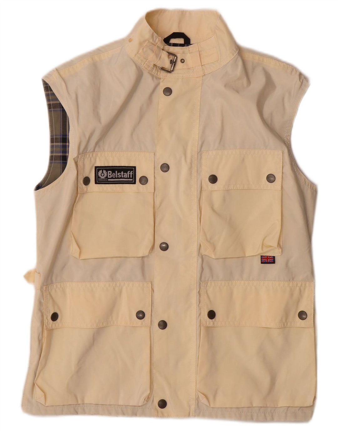 BELSTAFF Herren Utility Gilet IT 46 Small Off White Nylon
