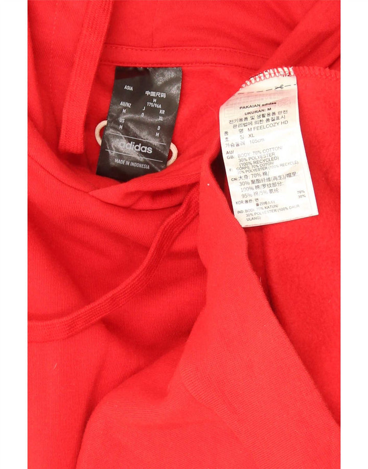 Adidas Herren Kapuzenpullover aus mittelroter Baumwolle