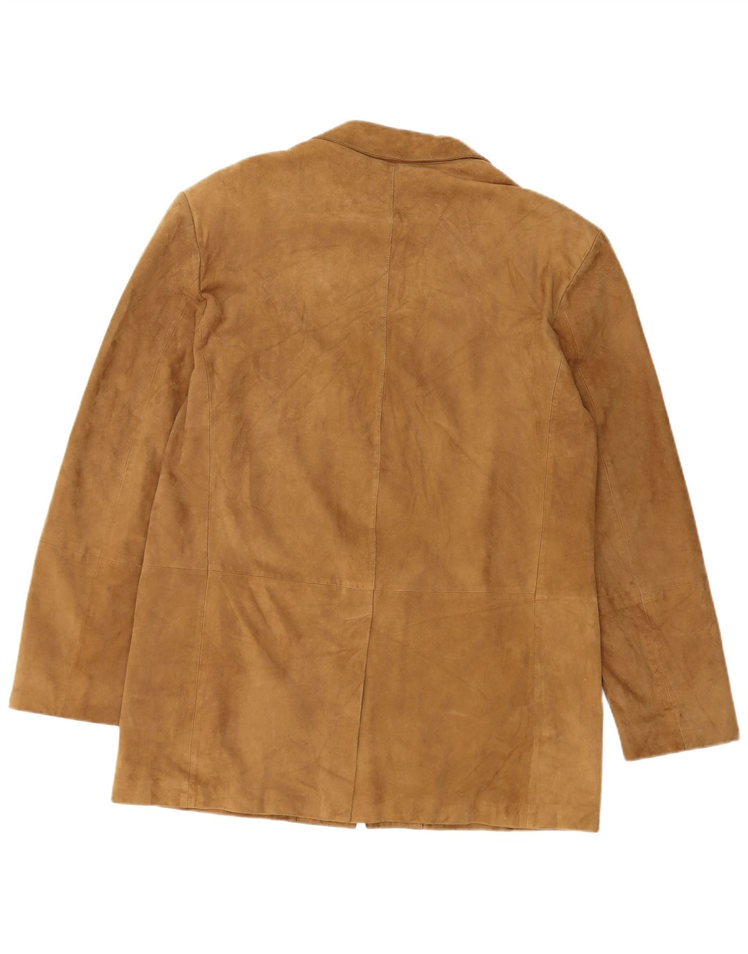 VINTAGE Herren 3-Knopf-Wildleder-Blazerjacke UK 40 Großes beiges Leder