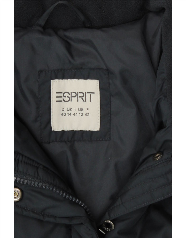Esprit Damen Wattierter Mantel UK 14 Large Marineblau Polyester