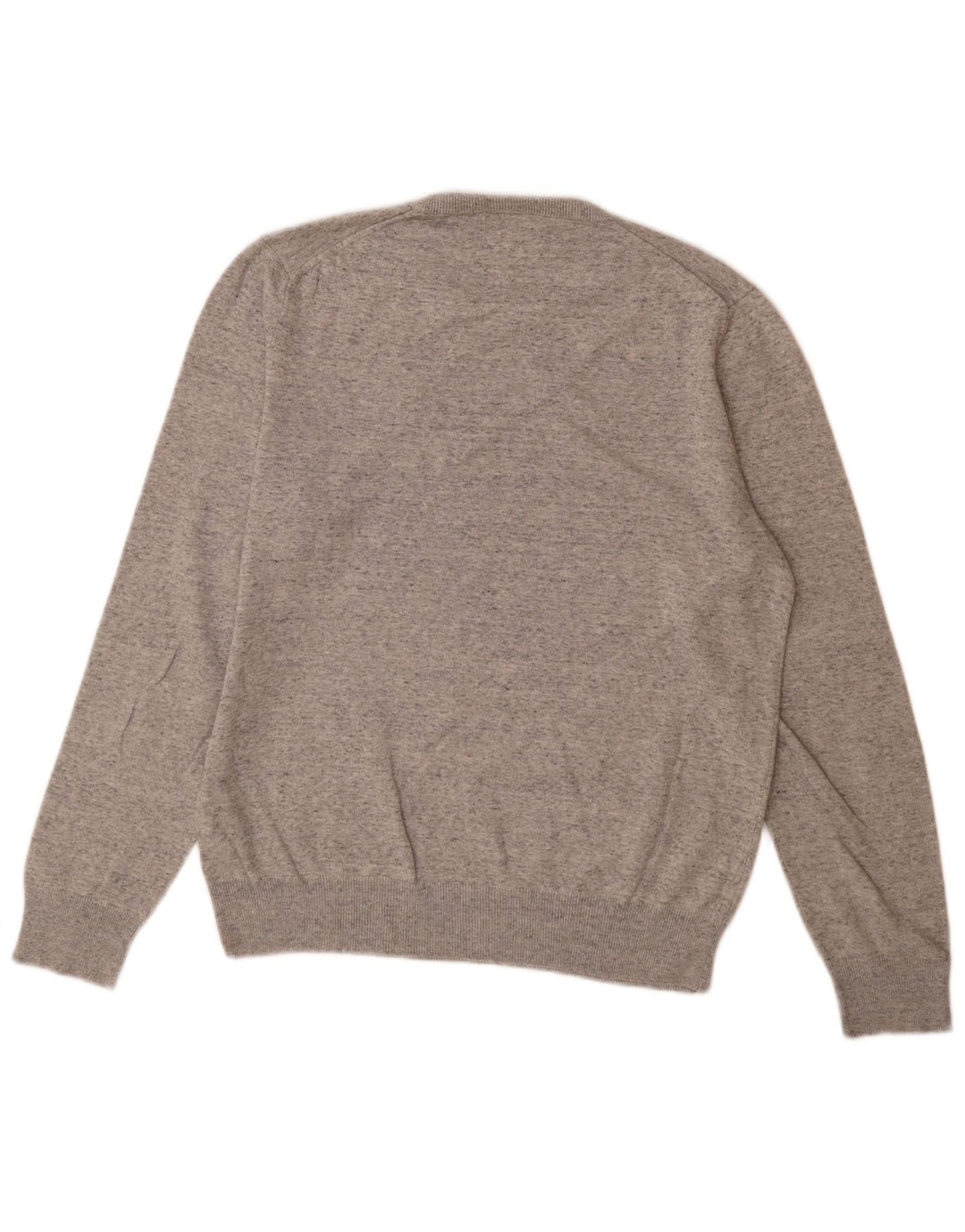 Marks & Spencer Herren-Pullover mit Rundhalsausschnitt, groß, grau gesprenkelte Baumwolle