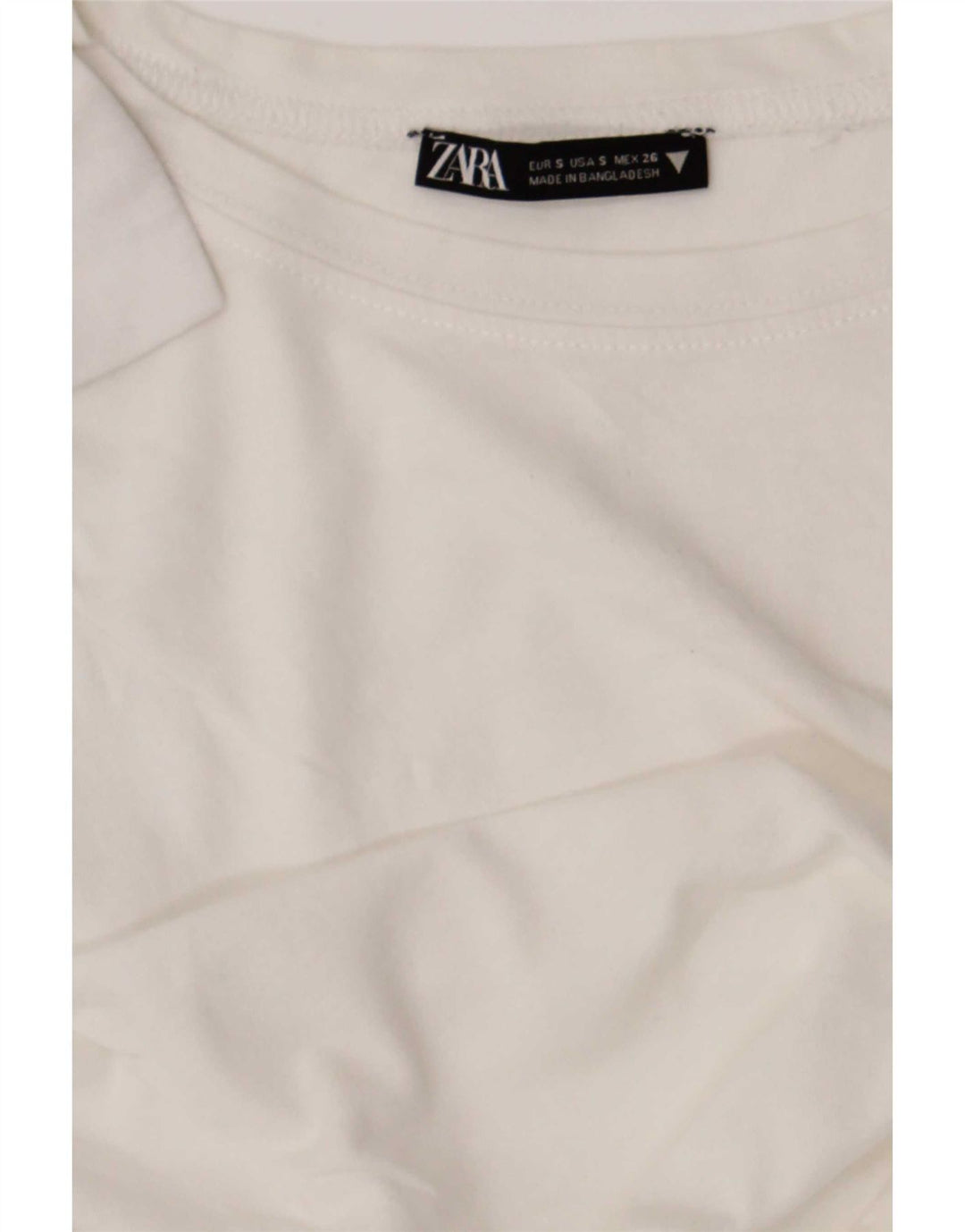 Zara Damen Crop T-Shirt Top UK 10 Small Weiß