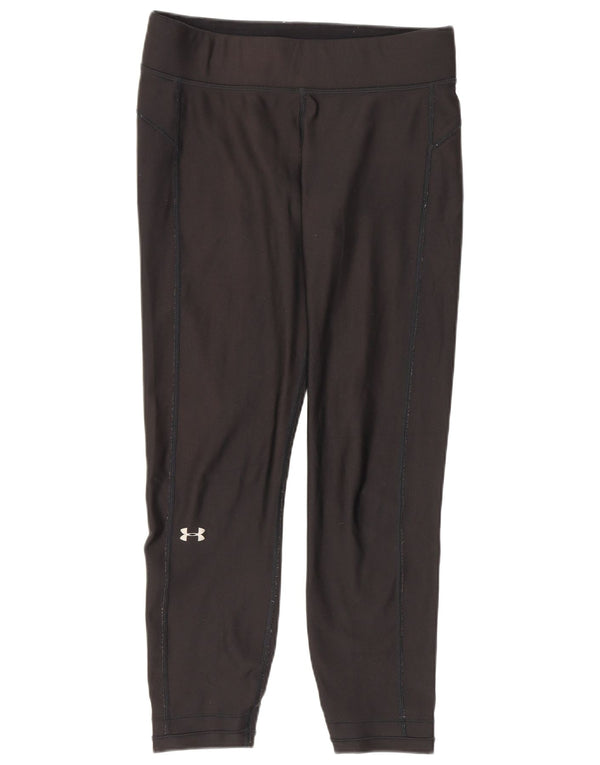 Under Armour Damen Heat Gear Capri Leggings UK 12 Medium Schwarz
