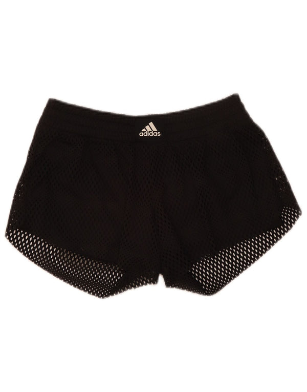 Adidas Damen Sportshorts UK 10 Small Schwarz Polyester