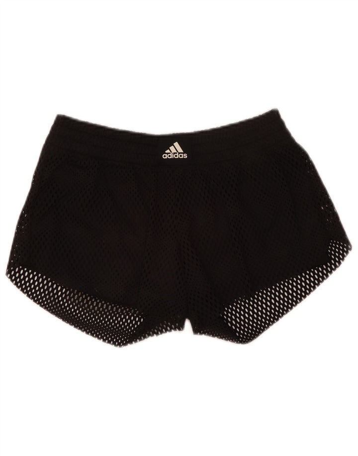 Adidas Damen Sportshorts UK 10 Small Schwarz Polyester