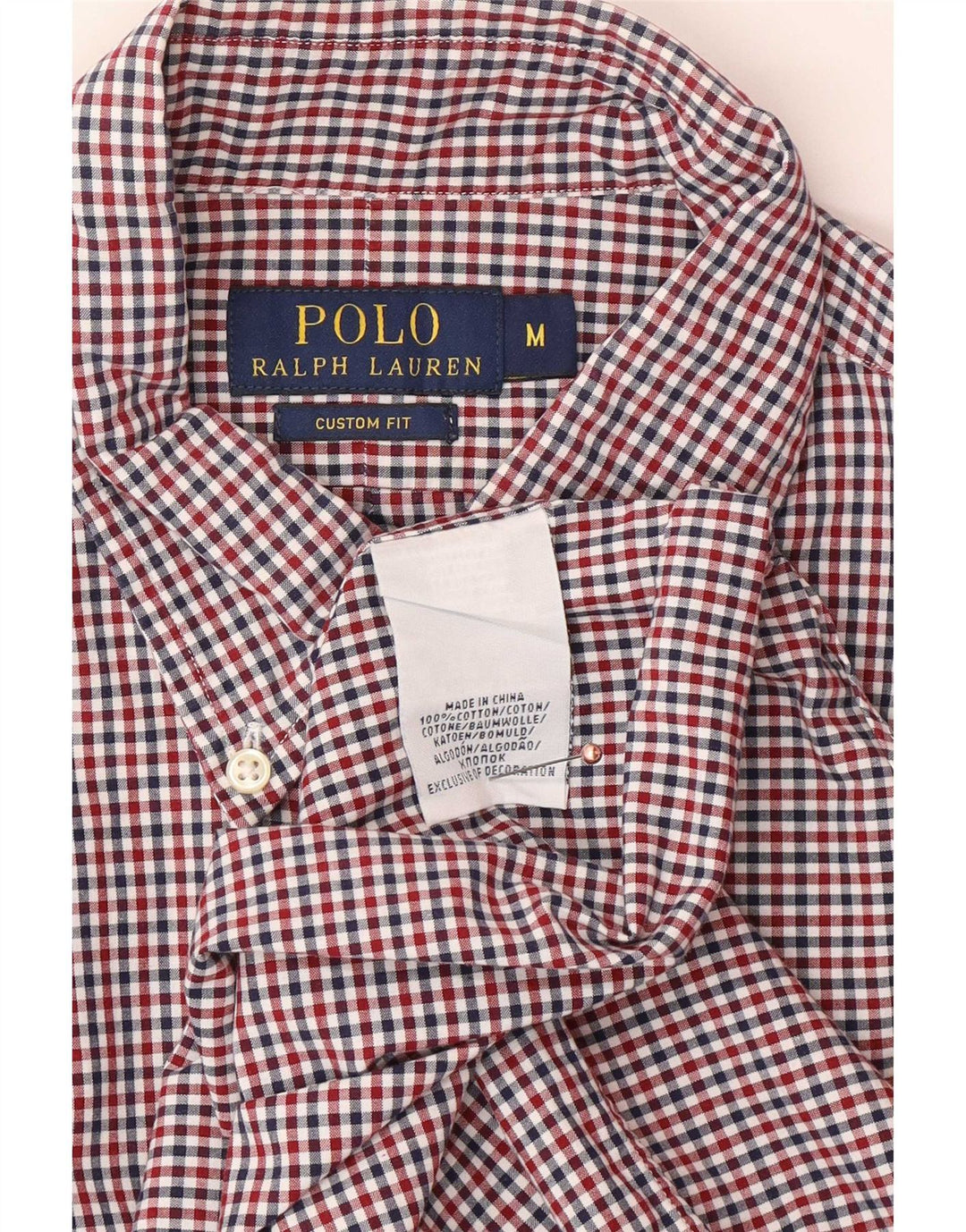 Polo Ralph Lauren Herren-Hemd mit individueller Passform, mittelgroße, mehrfarbige Gingham-Baumwolle
