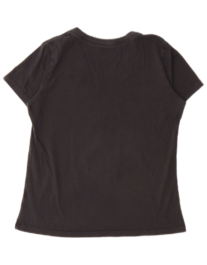 Nike Damen T-Shirt Top UK 14 Medium Schwarz Baumwolle