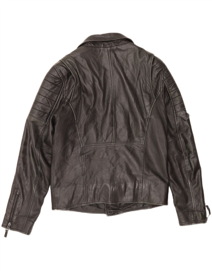 Infinity Herren Leder Bikerjacke UK 40 Large Schwarz