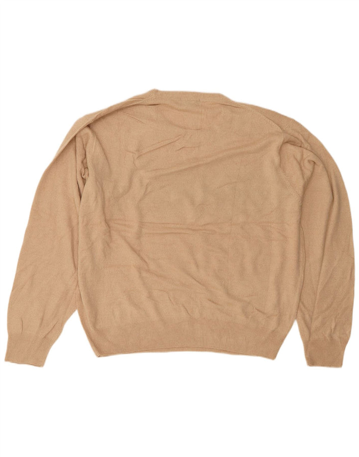 DOCKERS Herren-Pullover mit Rundhalsausschnitt, XL, beige gestreift, Polyacryl