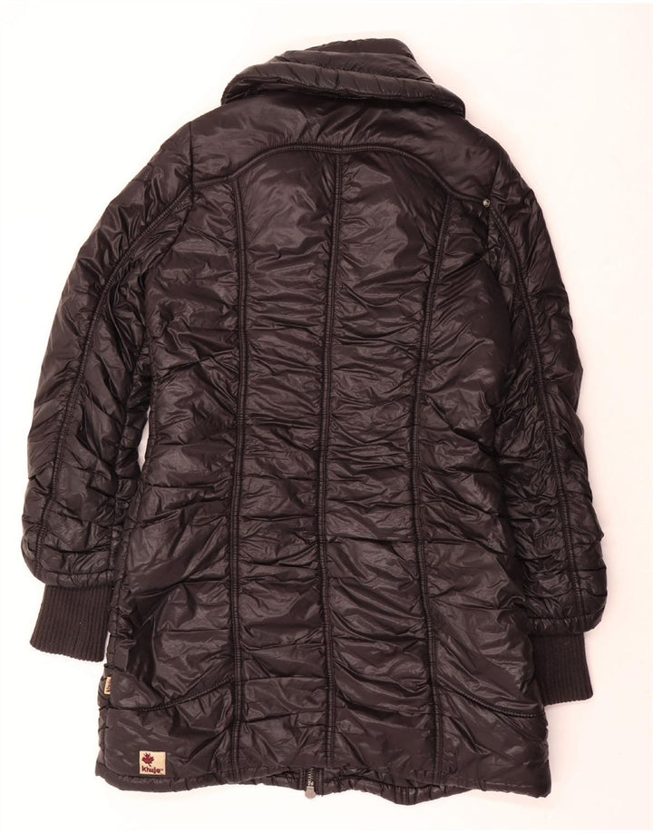 KHUJO Damen Wattierter Mantel UK 18 XL Schwarzes Nylon