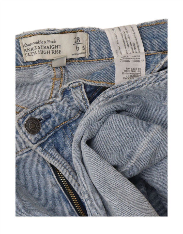 ABERCROMBIE & FITCH Damen Straight Jeans US 6 Medium W28 L24 Blau