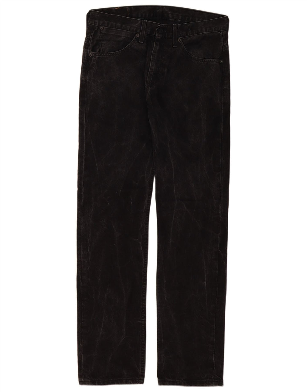 Levi's Herren 504 Straight Jeans W30 L32 Schwarze Baumwolle