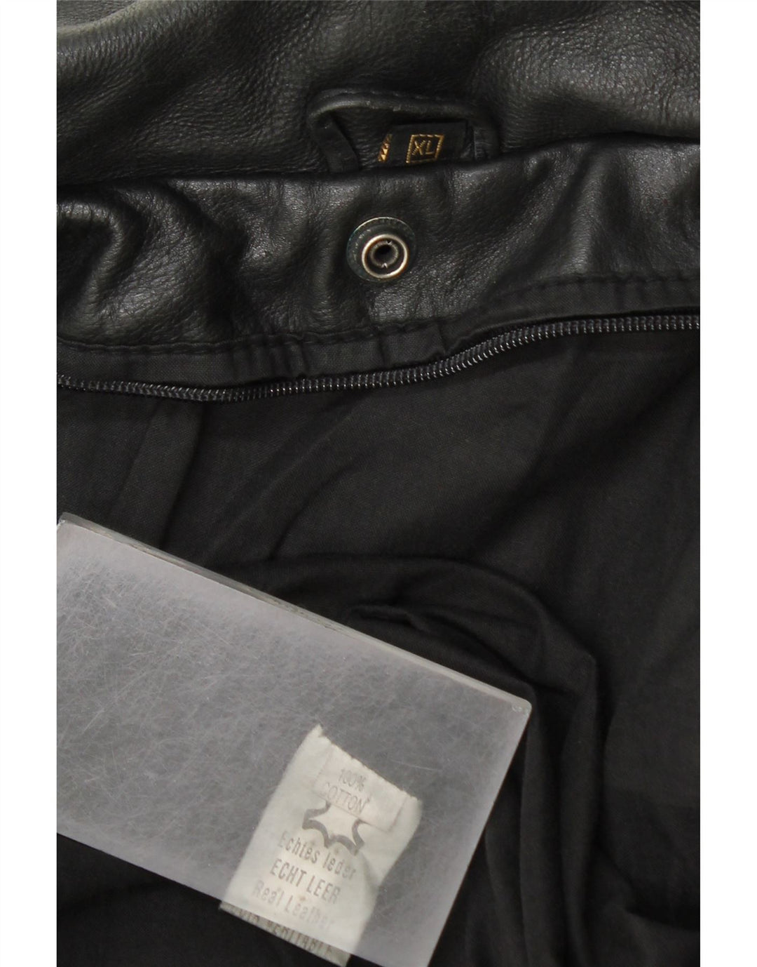 Vintage Herren Militärlederjacke UK 42 XL Schwarzes Leder