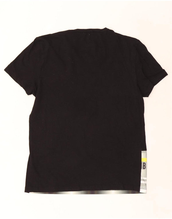 Bikkembergs Herren-T-Shirt mit Grafik, XL, Schwarz, Colourblock-Baumwolle