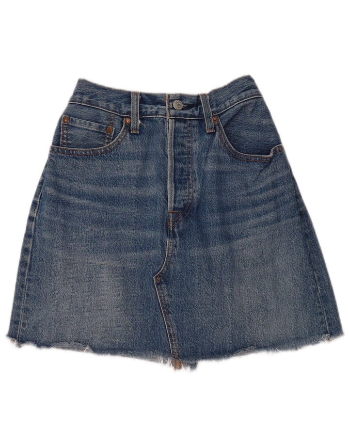 LEVI'S Damen Mini-Jeansrock W28 Mittelblau