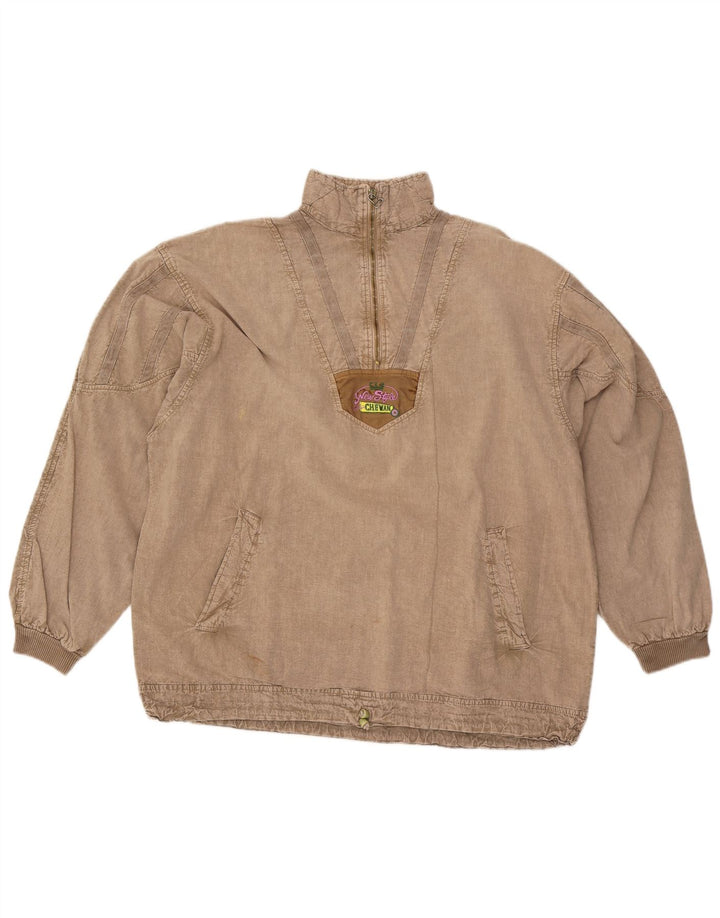 Chewan Herren-Top mit Reißverschluss, langärmelig, XL, Grau