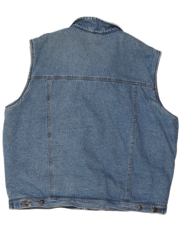 Vintage Herren Worker Wear Sherpa Denim Gilet UK 46/48 3XL Blaue Baumwolle