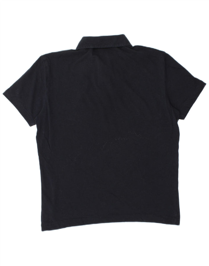 Massimo Dutti Herren-Poloshirt, mittelmarineblaue Baumwolle