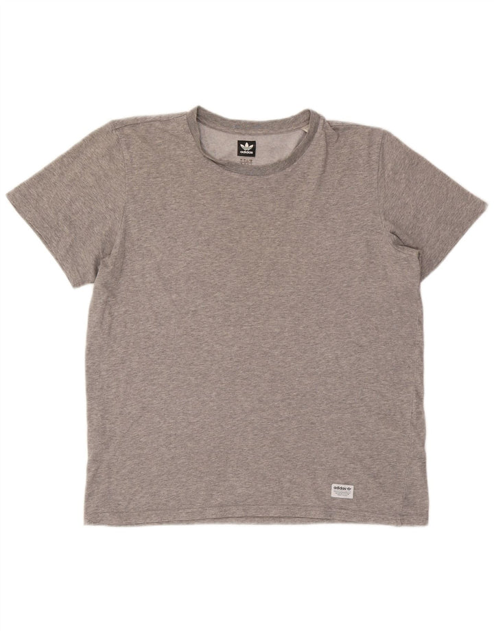 Adidas Herren T-Shirt Top Large Grau meliert Baumwolle