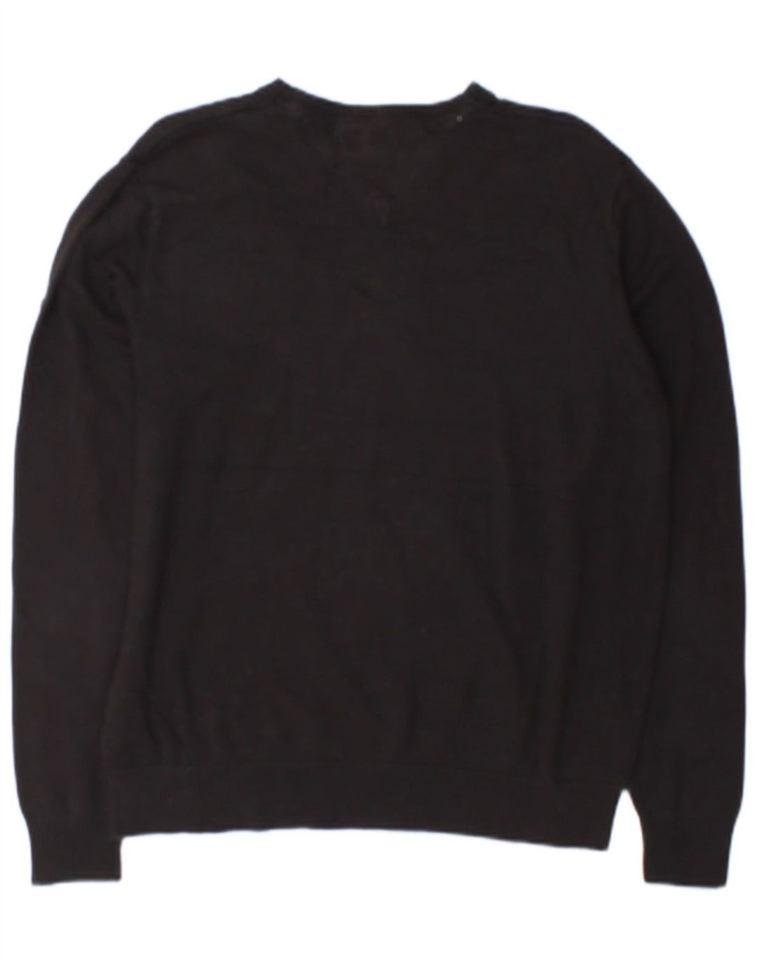 Tommy Hilfiger Herren-Pullover mit V-Ausschnitt, Größe S, graue Baumwolle