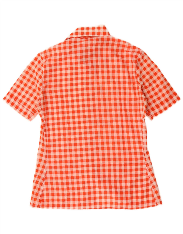 Vintage Damen Kurzarmshirt EU 40 Mittelrotes Gingham