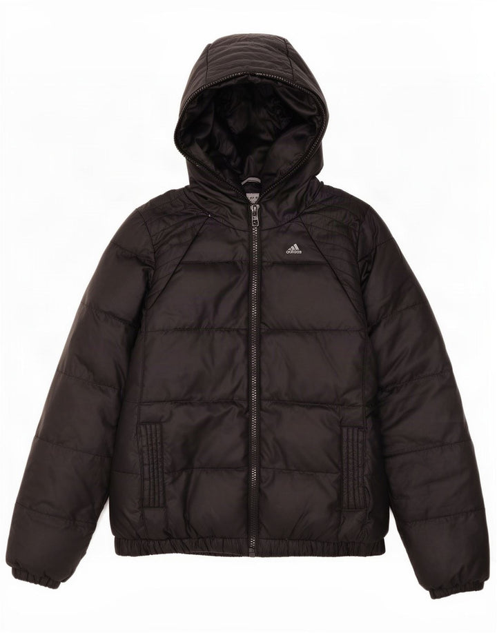 Adidas Damen Kapuzenjacke, gepolstert, UK 12/14, mittelschwarz, Polyester