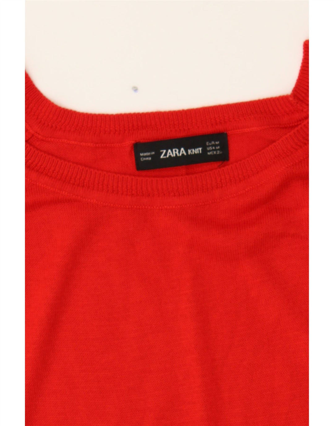 ZARA Womens Boat Neck Jumper Sweater UK 14 Medium Red Vintage Zara and Second-Hand Zara from Messina Hembry 