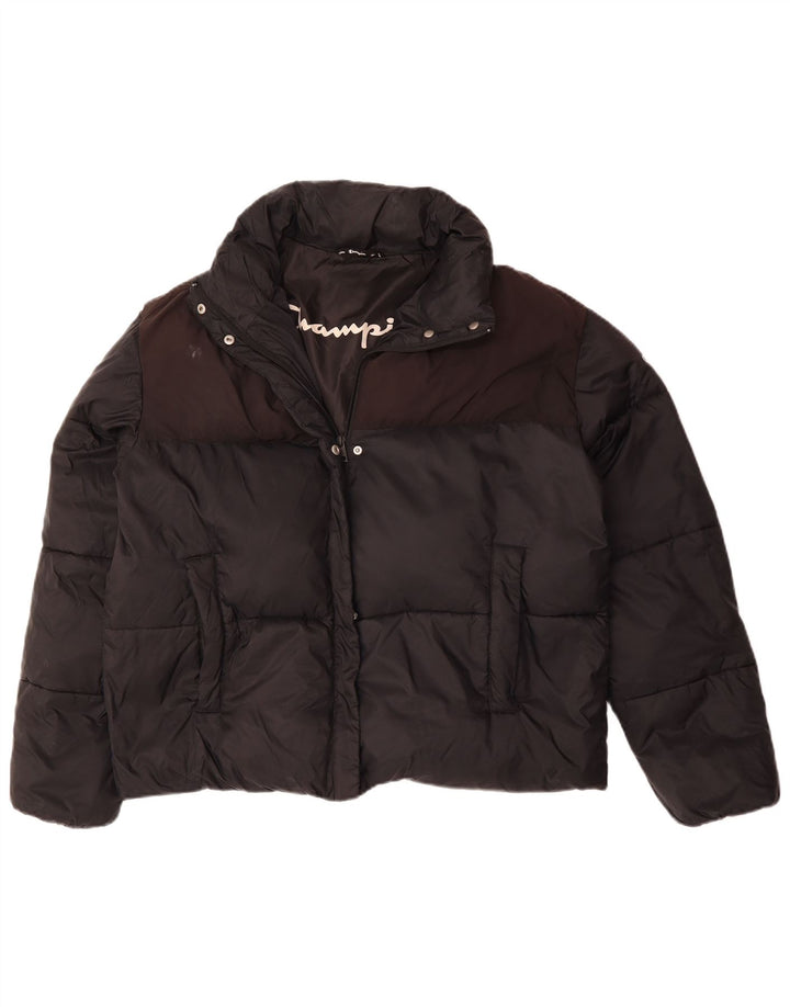 CHAMPION Damen Loose Fit Wattierte Jacke UK 18 XL Schwarz Farbblock