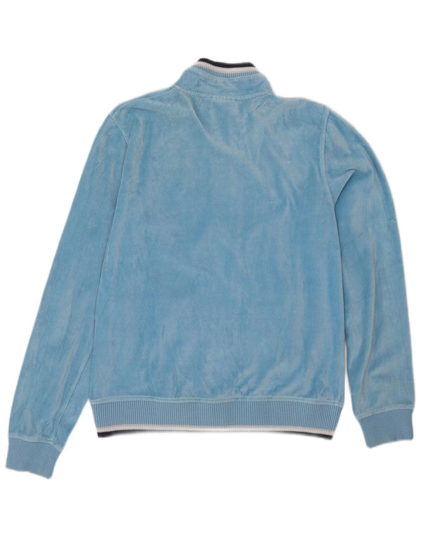 Diadora Samt-Trainingsoberteil für Damen, UK-Größe 10, Größe S, blau, Baumwolle
