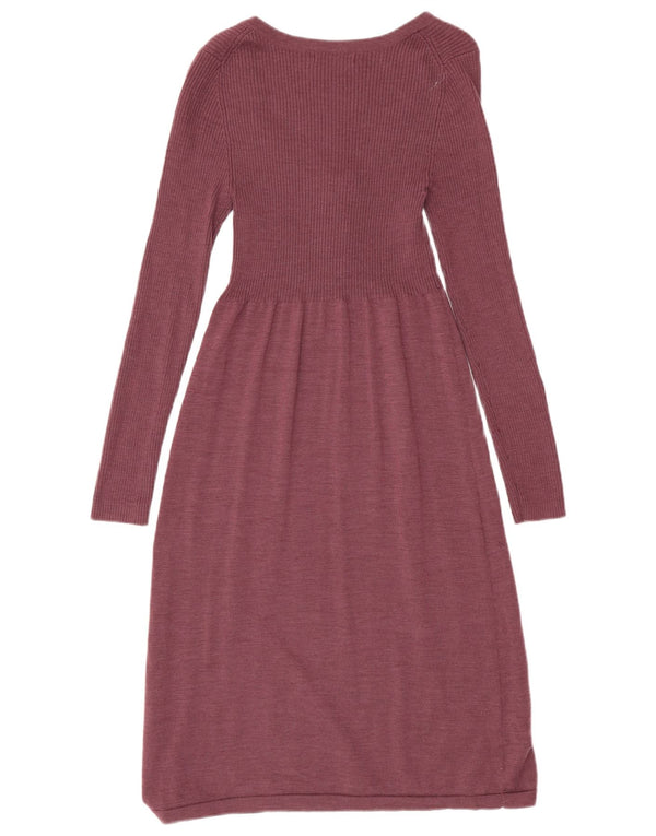 Boden Langärmliges Maxi-Pulloverkleid für Damen, UK 12, mittelviolette Wolle