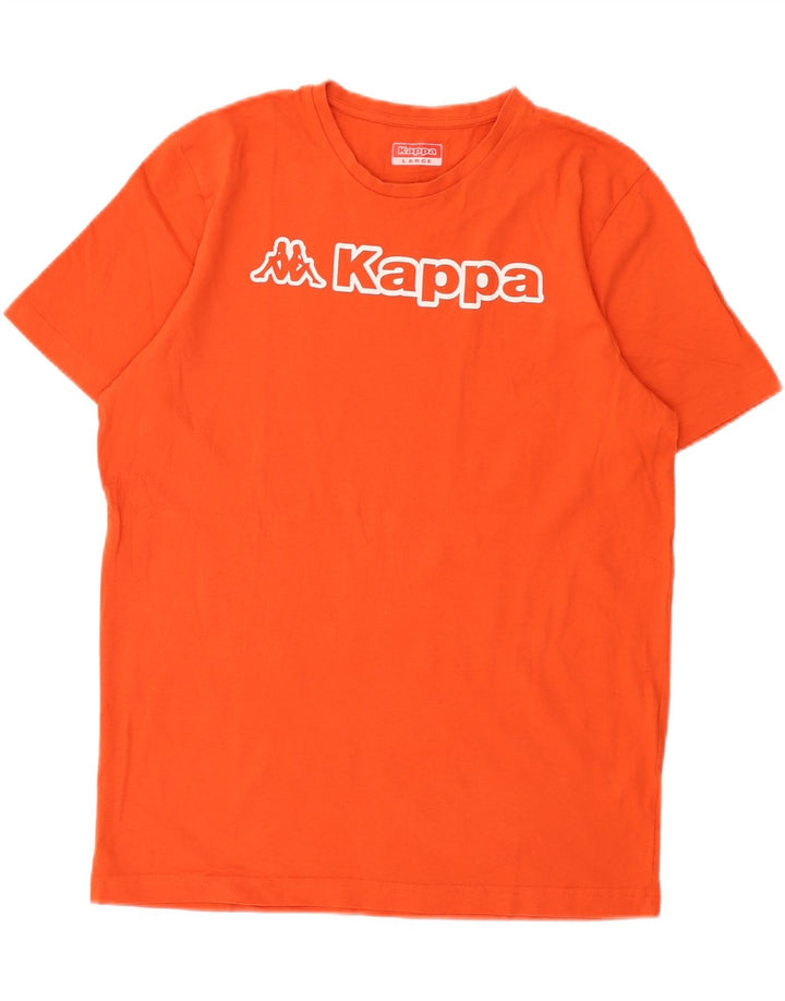 Kappa Herren Grafik T-Shirt Top Large Orange