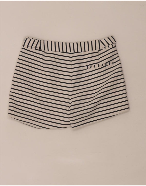 Zara Damen Regular Casual Shorts XS W28 Weiß gestreift