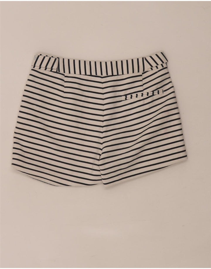 Zara Damen Regular Casual Shorts XS W28 Weiß gestreift