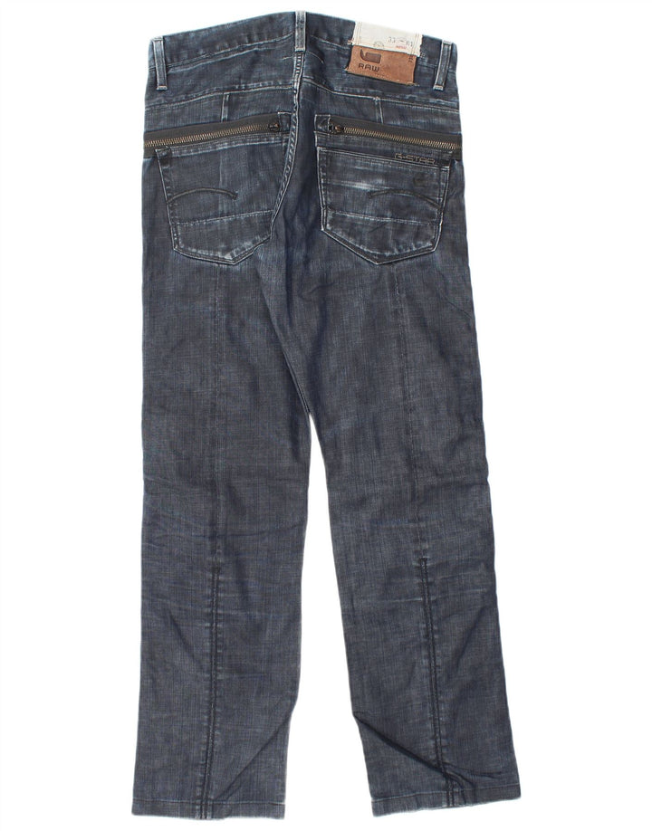 G-STAR Herren 3301 Straight Jeans W34 L32 Blaue Baumwolle
