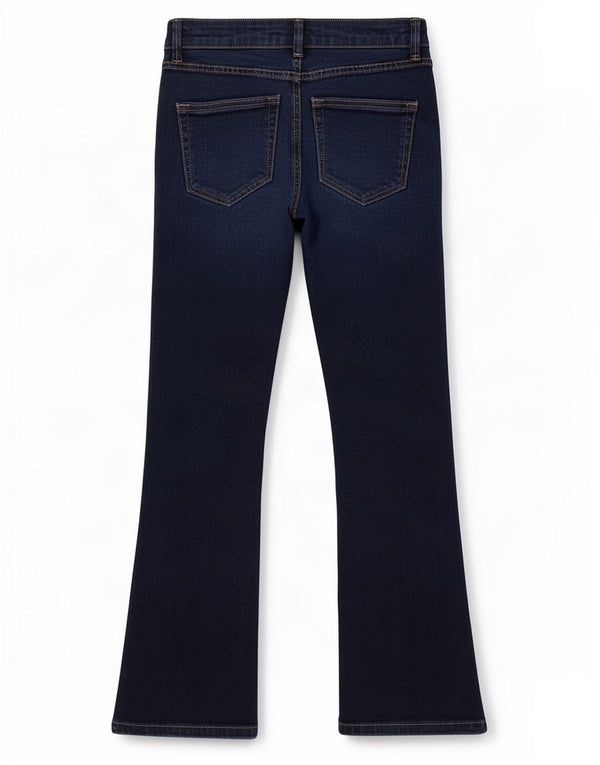 Zara Damen Bootcut Jeans EU 34 2XS W24 L26 Marineblaue Baumwolle