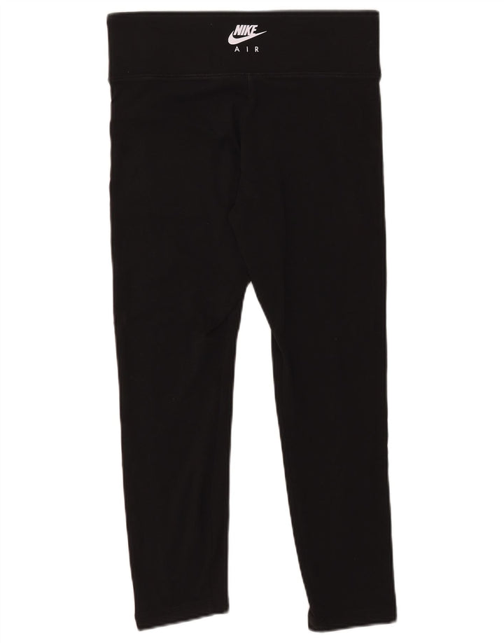 Nike Womens Graphic Crop Leggings UK 14 Mittelschwarze Baumwolle