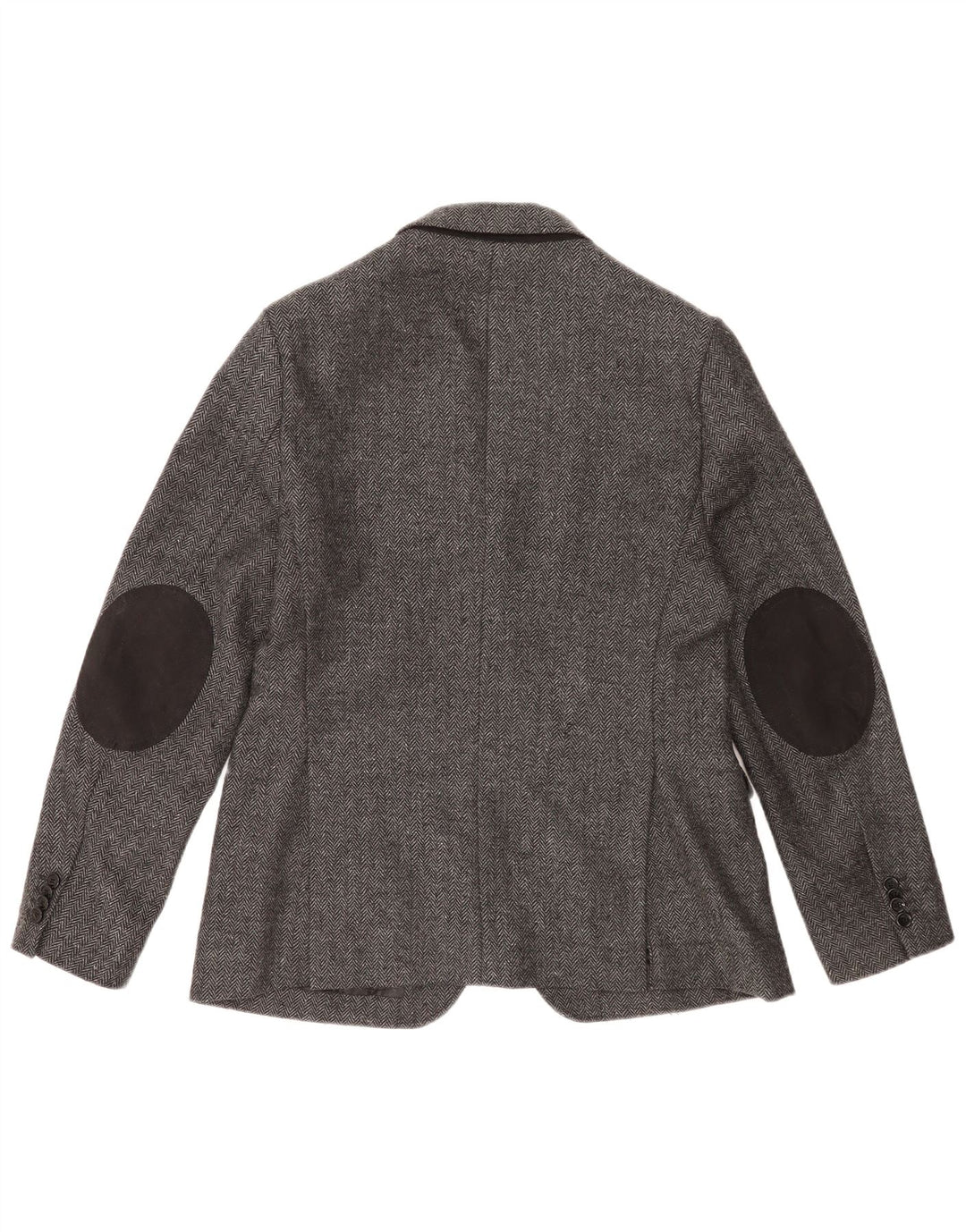 Zara Herren-Blazer mit 2 Knöpfen, EU 52, großes graues Fischgrätenmuster