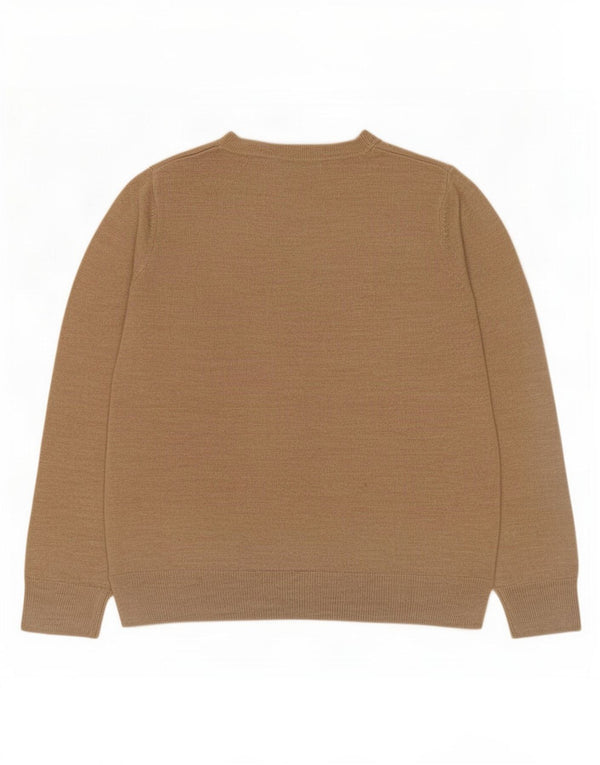 Marks & Spencer Womens Boat Neck Jumper Sweater UK 14 Large Beige Acrylic