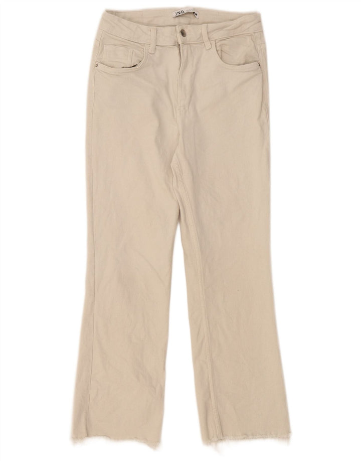 Zara Damen Straight Jeans EU 38 Small W28 L26 Off White
