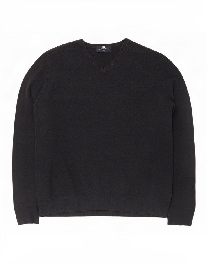 Marks & Spencer Herren-Pullover mit V-Ausschnitt, Mittelblau, Acryl