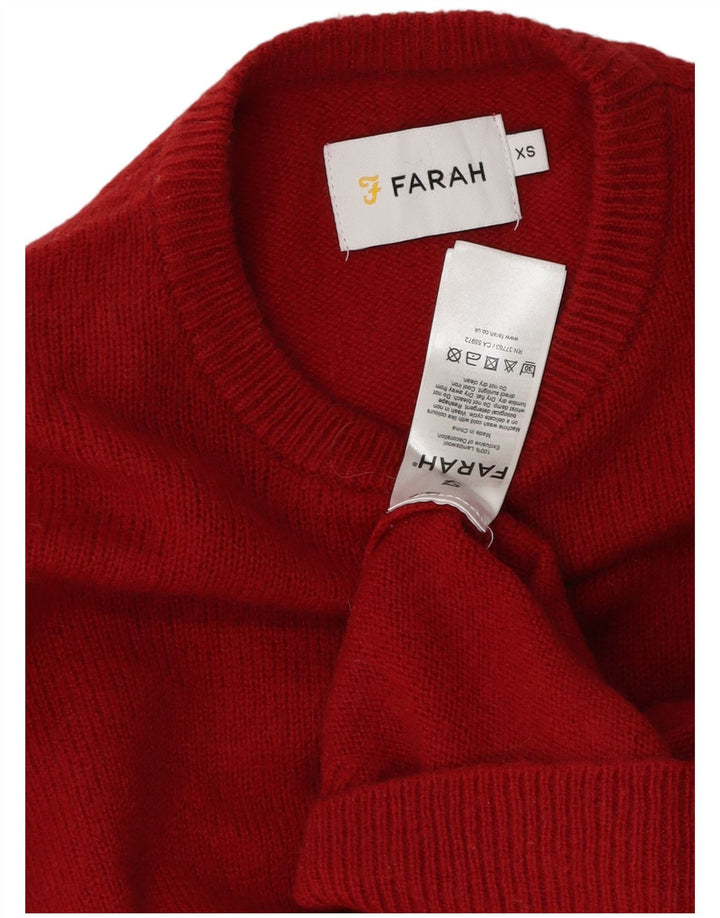 Farah Herren-Pullover mit Rundhalsausschnitt, XS, rote Lammwolle