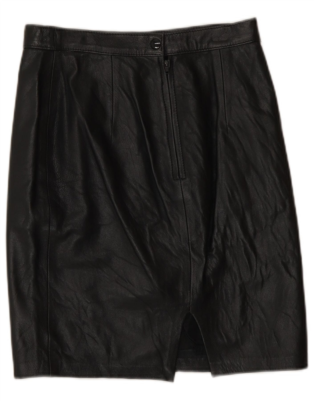 Vintage Damen Lederrock IT 42 Medium W26 Schwarz