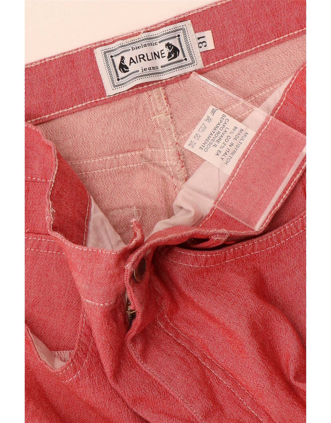Vintage Damen Straight Jeans W31 L30 Rote Baumwolle