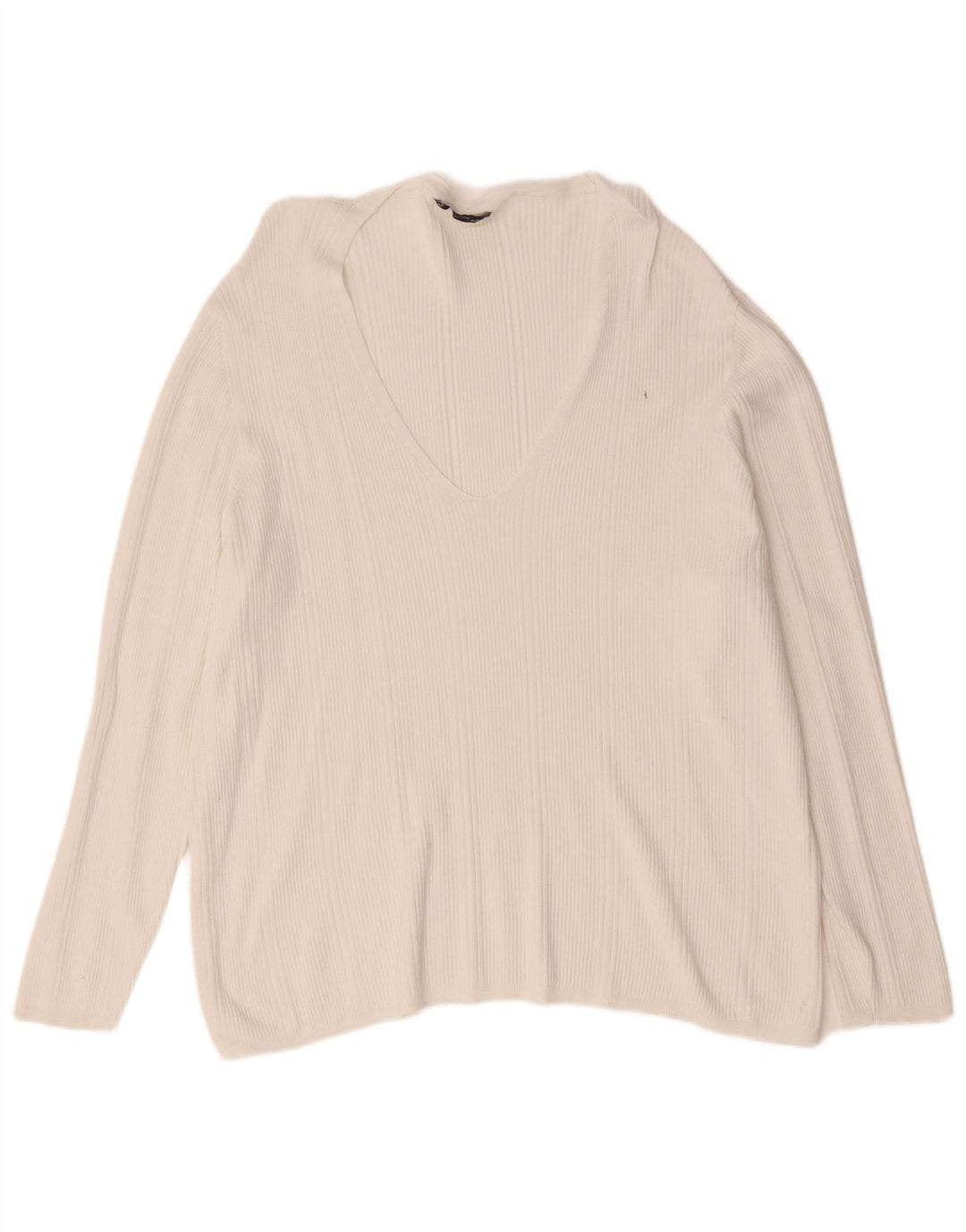 Marks & Spencer Damen-Pullover mit V-Ausschnitt, UK 24 4XL, Weiß