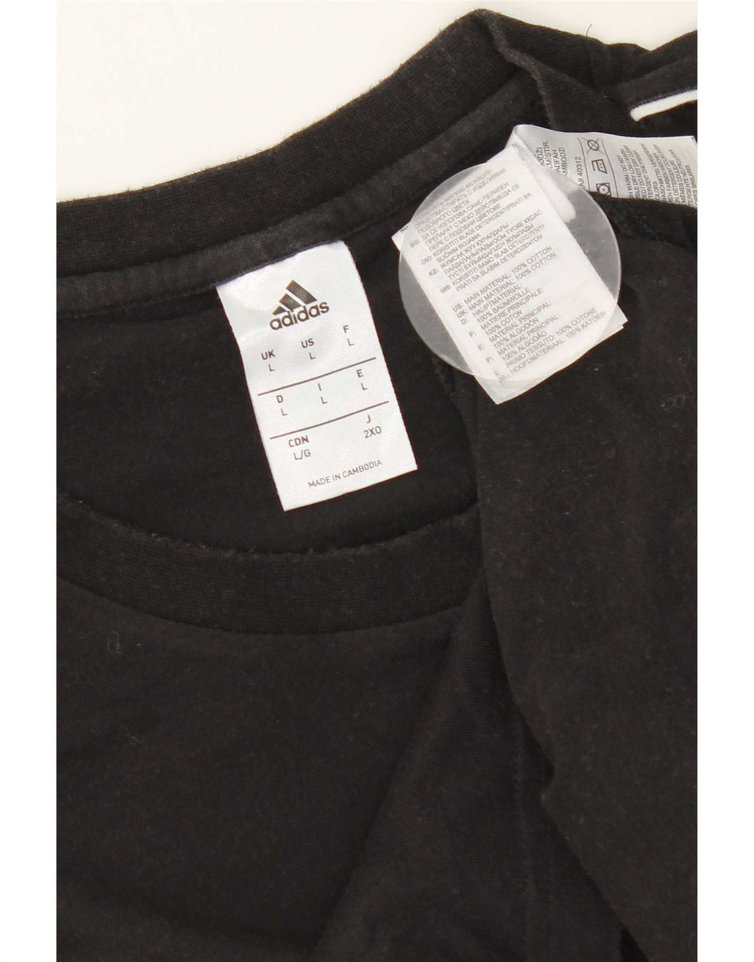 Adidas Herren T-Shirt Top Large Schwarz Baumwolle