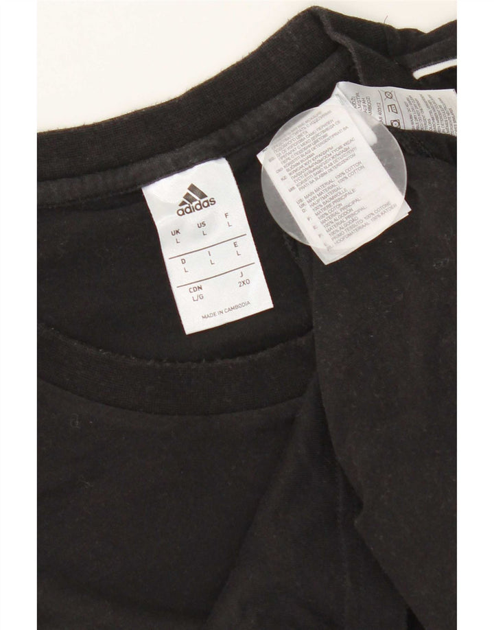 Adidas Herren T-Shirt Top Large Schwarz Baumwolle