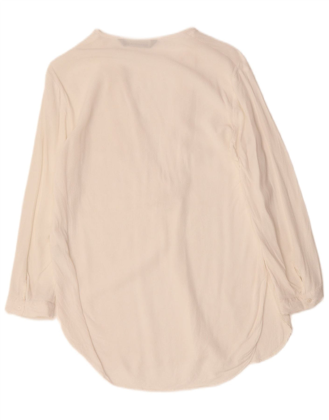 ZARA Damen-Blusenoberteil mit 3/4-Ärmeln, UK-Größe 44, mittelweiße Viskose