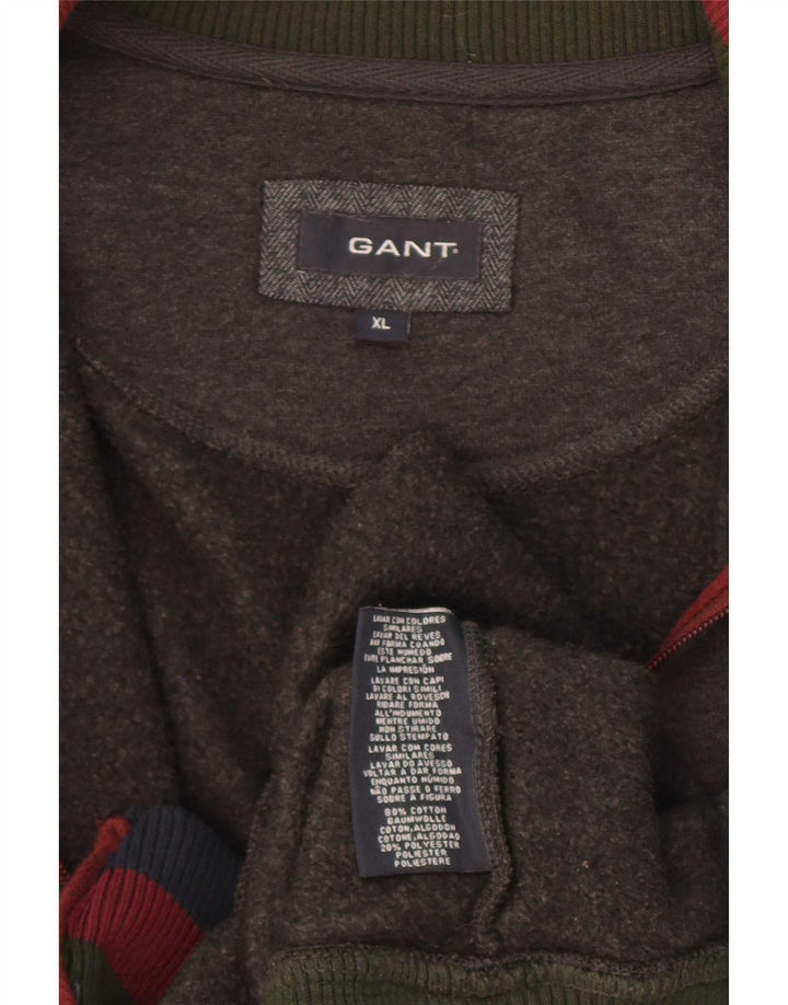 Gant Herren-Trainingsanzugoberteil mit Grafik, XL, graue Baumwolle
