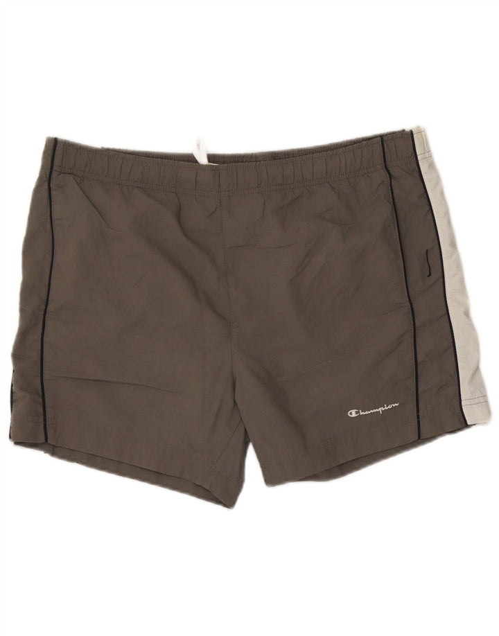 Champion Herren-Badeshorts, groß, graues Colourblock-Polyester