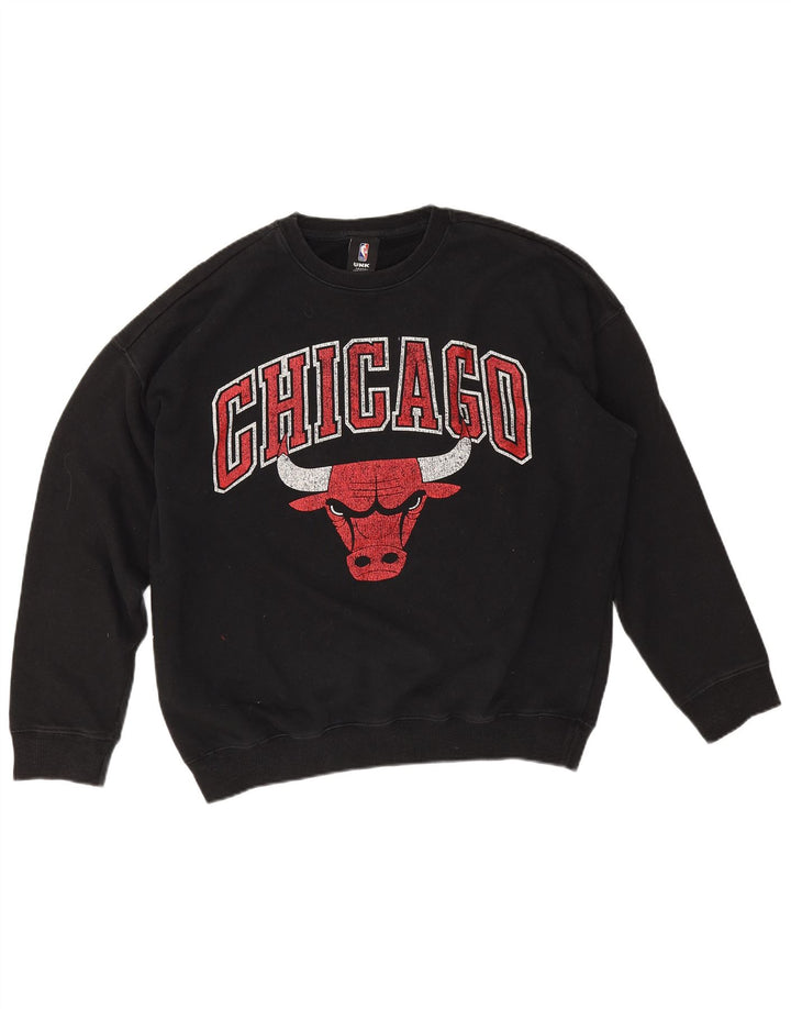 NBA Herren Chicago Bulls Grafik-Sweatshirt in Übergröße, Größe S, Schwarz